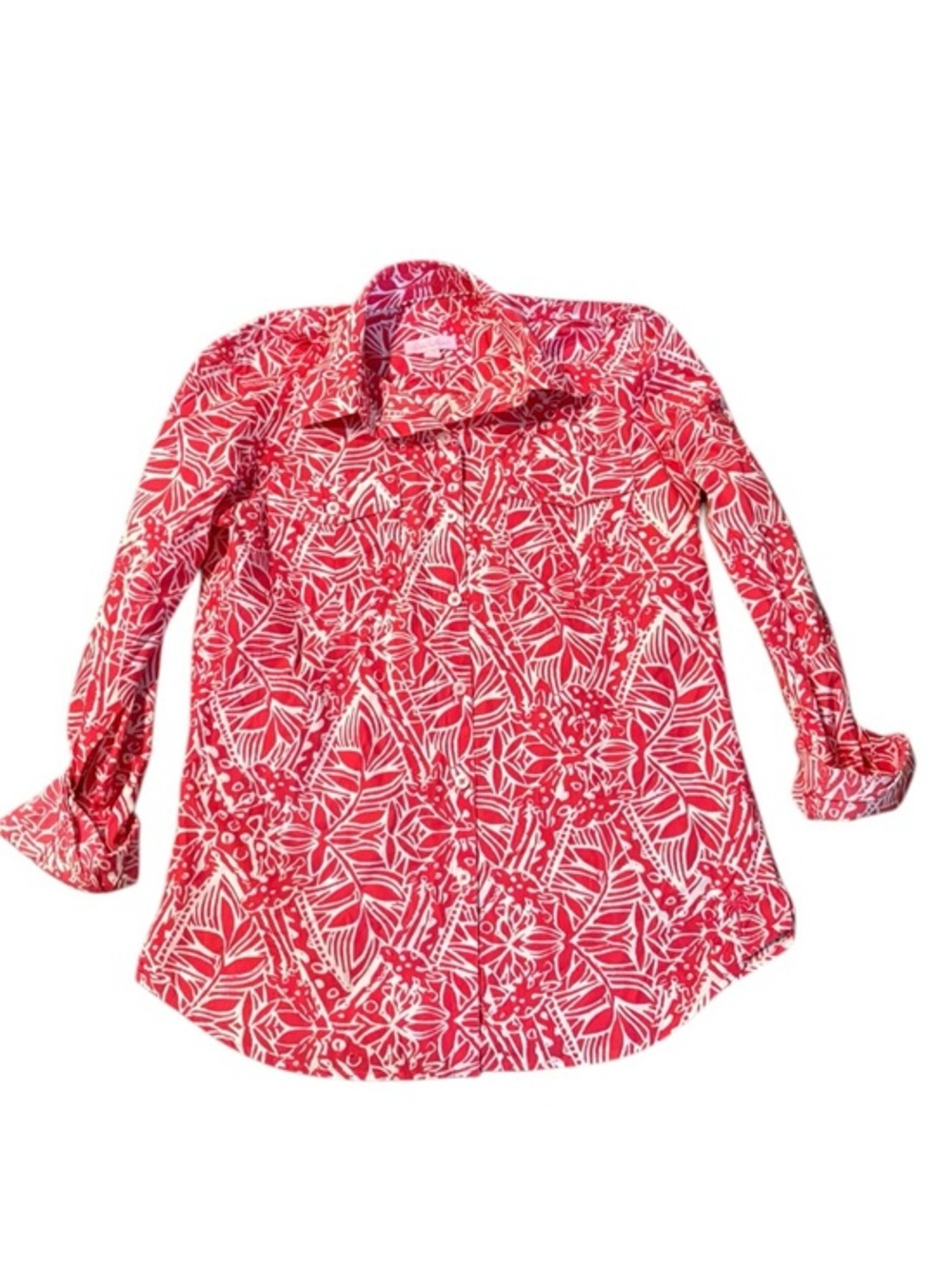 Lilly Pulitzer pink button up blouse xs
